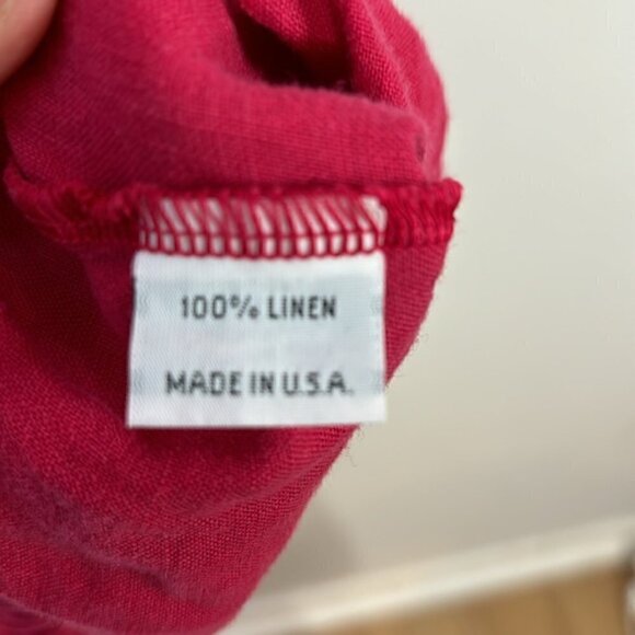 Bryn Walker 100% linen oversized sleeveless dress elasticized hem hot pink XS - Picture 6 of 11